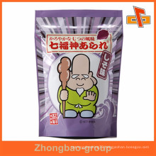 Stand up food grade ziplock plastic bag packaging for snacks or nuts